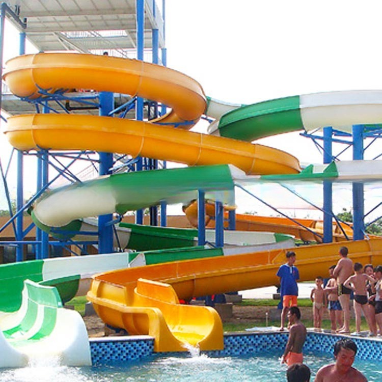 Lanchao Outdoor Fiberglass Combination Spiral Water Slide Tube for Adult