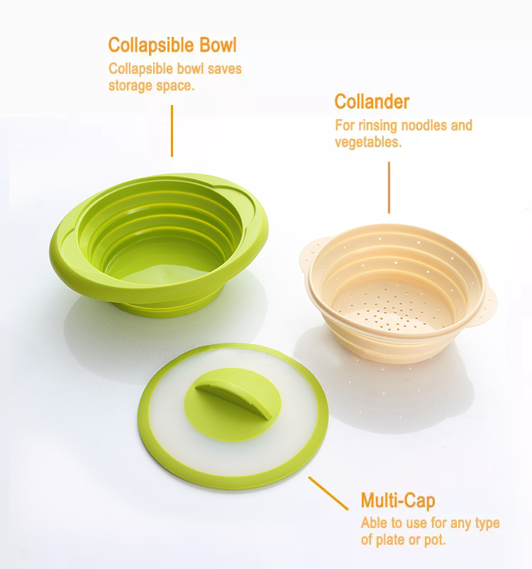 1600ml Multifunctional Collapsible Silicone Steamer Bowl