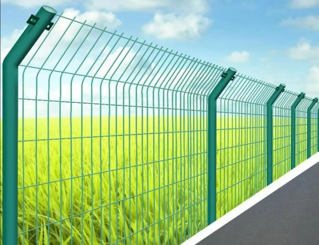 1.8m Green Vinyl Coated Welded Wire Fence Panels Weldmesh Sheets Rectangle Hole