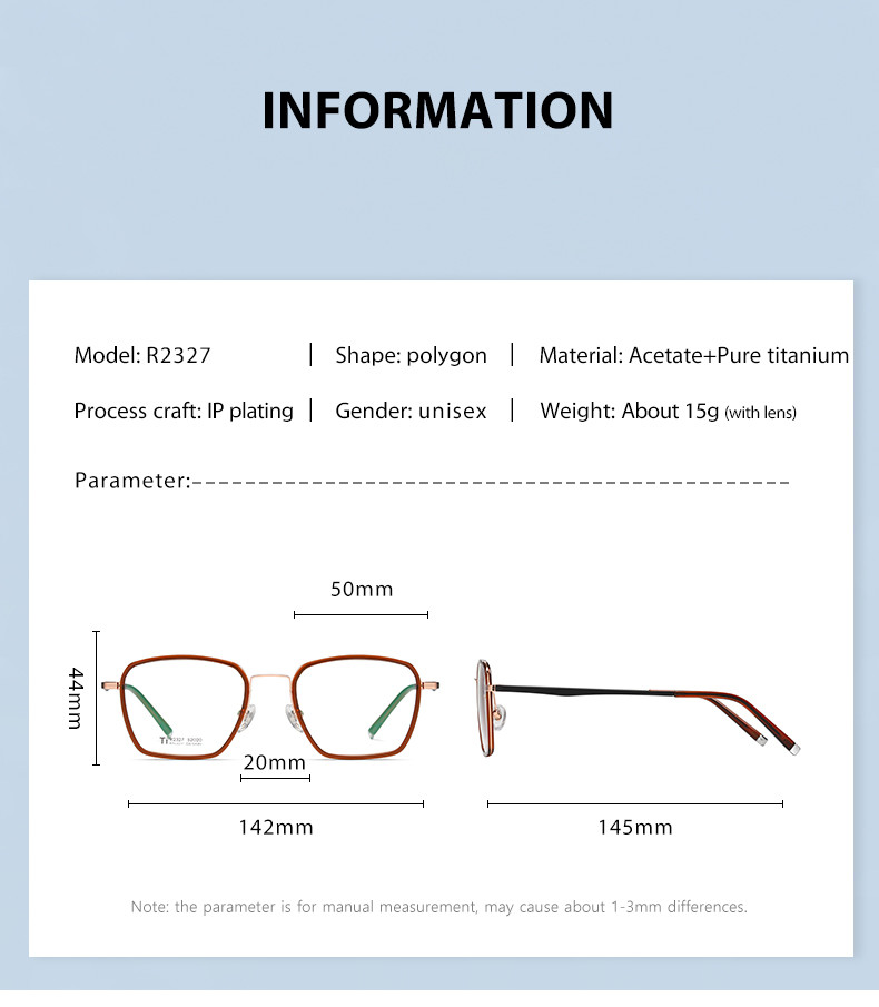Customized Acetate Titanium Frame Glasses Men Women For Computer Reading