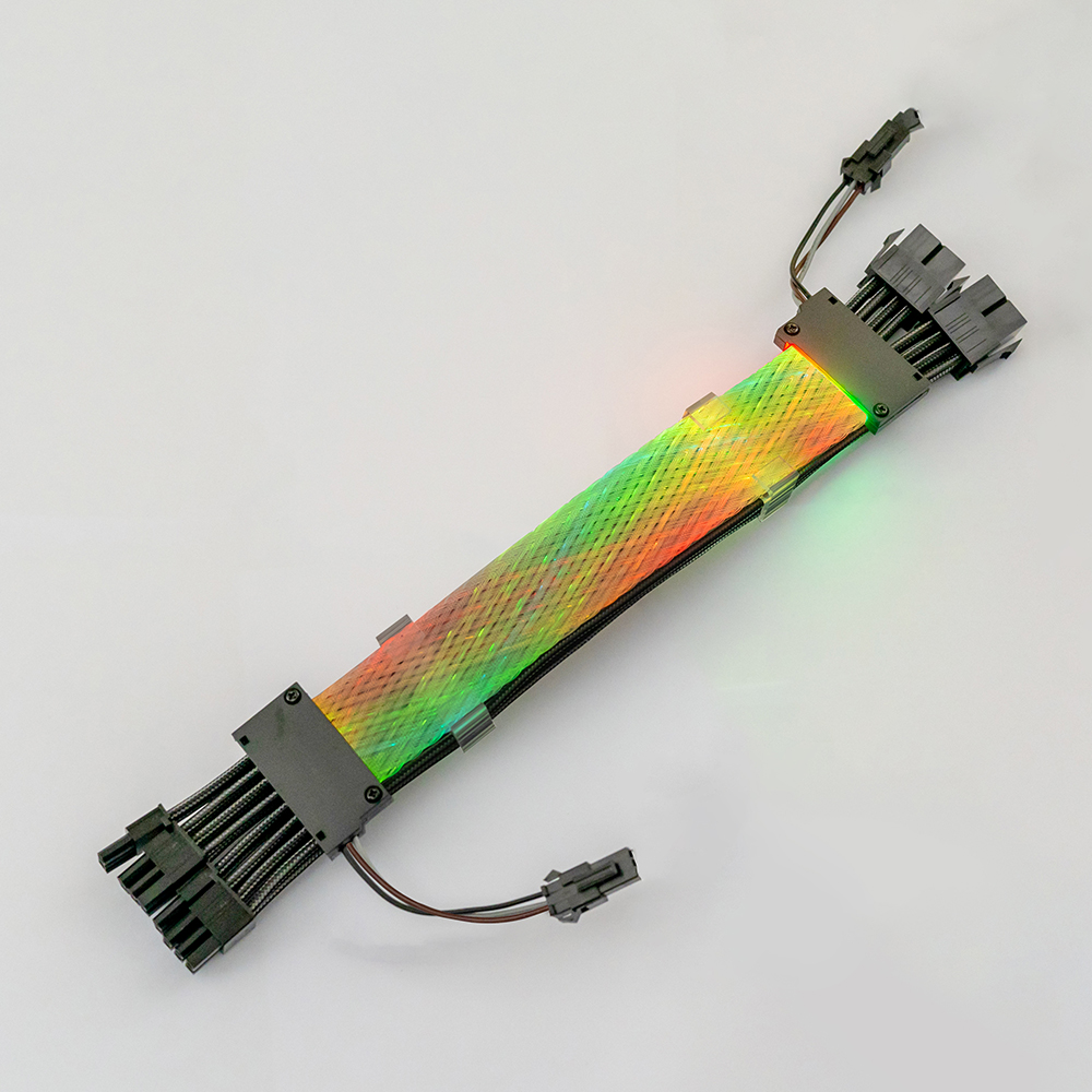 Power Cord Dual 8-pin RGB Synchronous Cotton Mesh Dual Headlight Cable Male to Female
