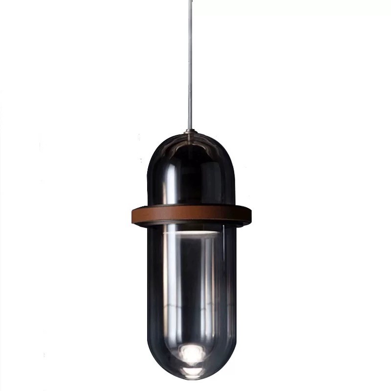 Light luxury simple smoke gray bedside glass small chandelier designer model room cafe leather restaurant chandelier