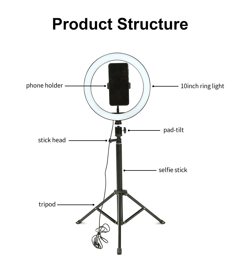 12W 55cm 18 Inch Ring Light With Stand And Phone Holder