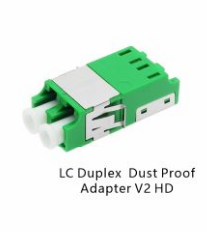 LC Duplex Dust Proof Adapter V2 HD of Green Without Flange