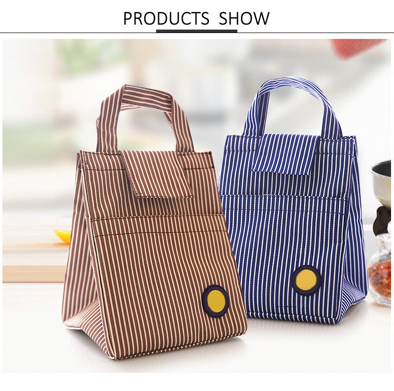Lightweight Foldable Canvas Food Insulated Lunch Cooler Bags