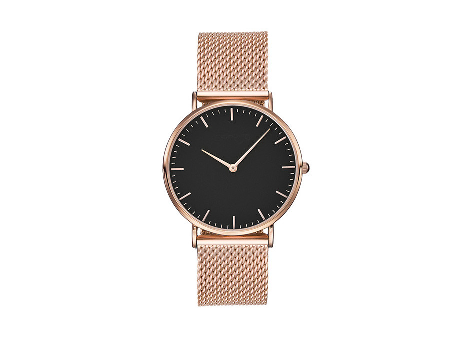 Custom Logo Alloy Case Watch , Quartz Movt Watch Milanese Steel Bracelet LD58