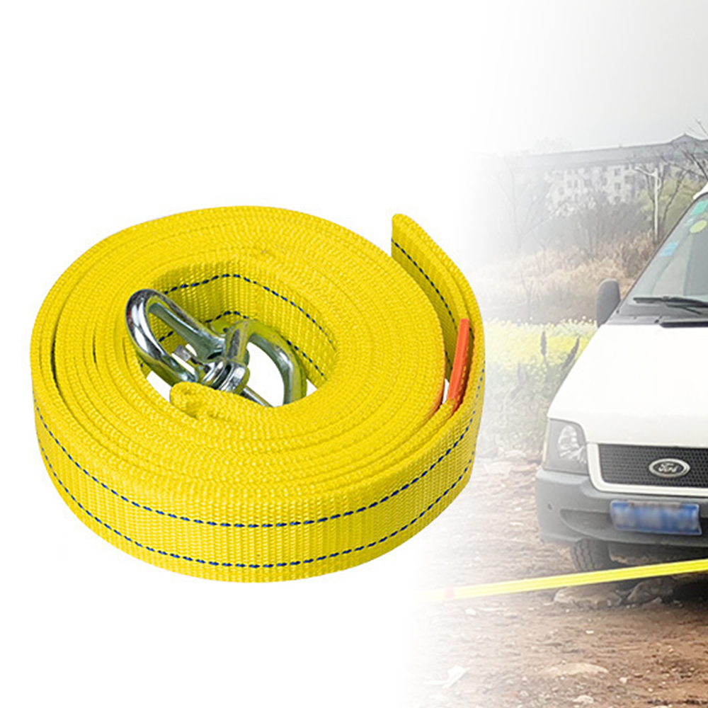 Metal Safety Hooks Heavy Duty Towing Straps for Car Accessories in Yellow