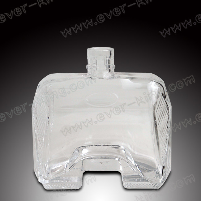 Embossing Clear 1000 ML Rum Glass Alcohol Bottles