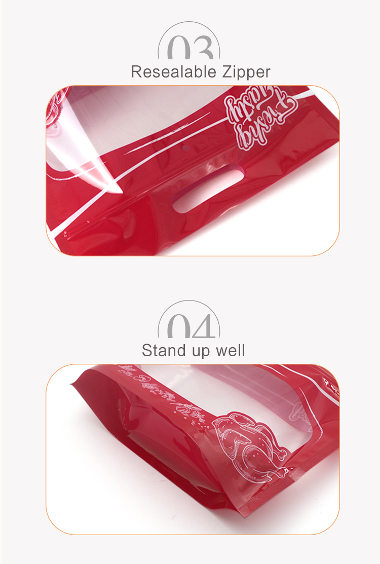 Bopp Antifog Food Packaging Microwavable Grilled Rotisserie Chicken Plastic Takeaway Carrier Bags
