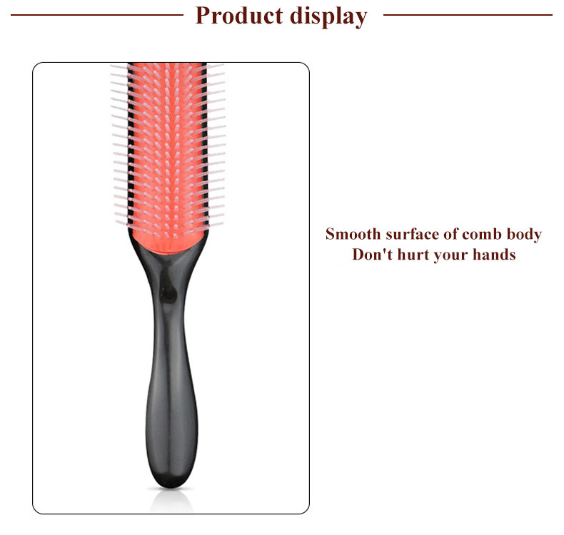 Nine Rows Removable Plastic Hair Comb Hair Massage Brush Customized Logo