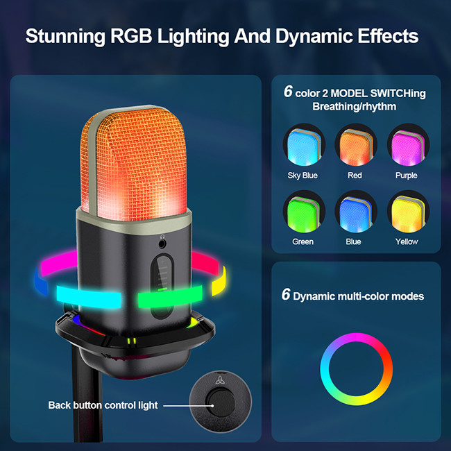 Non Slip USB Condenser Microphone 192khz 24bit For Podcasting / Gaming