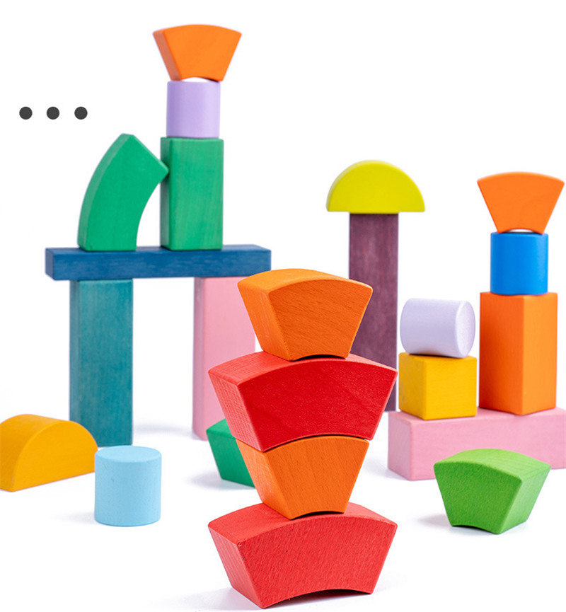 ISO9001 1001 Night Wooden Rainbow Stacker Toy Beech Rome Grimms