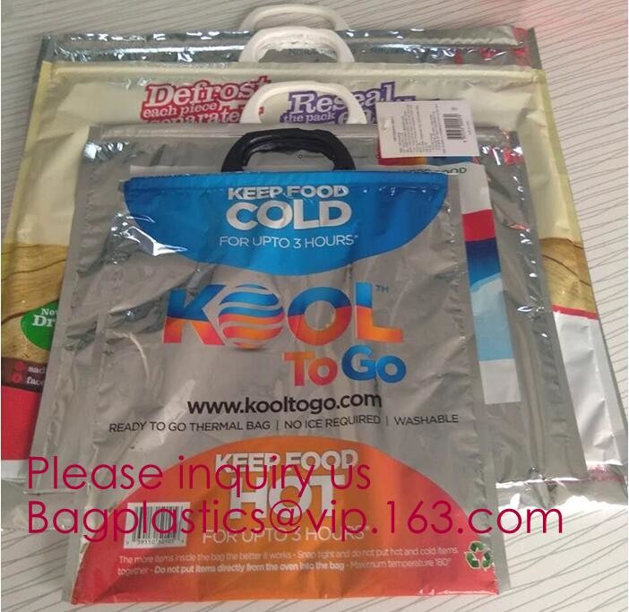Aluminum Foil Cooler Bag Thermal Bag for Fruit Chocolate Frozen Food Delivery,Cooler Bag 4inches, 6inchs, 8inchs, 10inch