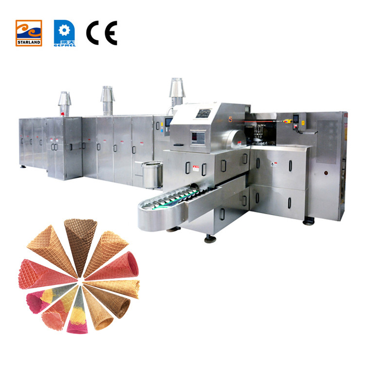 Commercial Sugar Cone Production Line Waffle Baking Rolled Sugar Biscuit Cone Machine