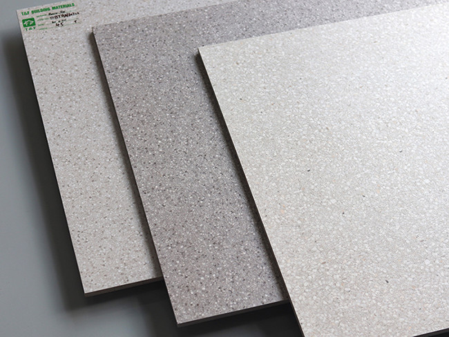 60x60cm White Gray Small Pots Anti Skid Rustic Flooring Porcelain Terrazzo Tile