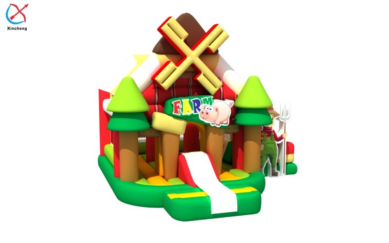 Factory Digital Printing Inflatable Bounce House With Slides Farm Inflatable Castle