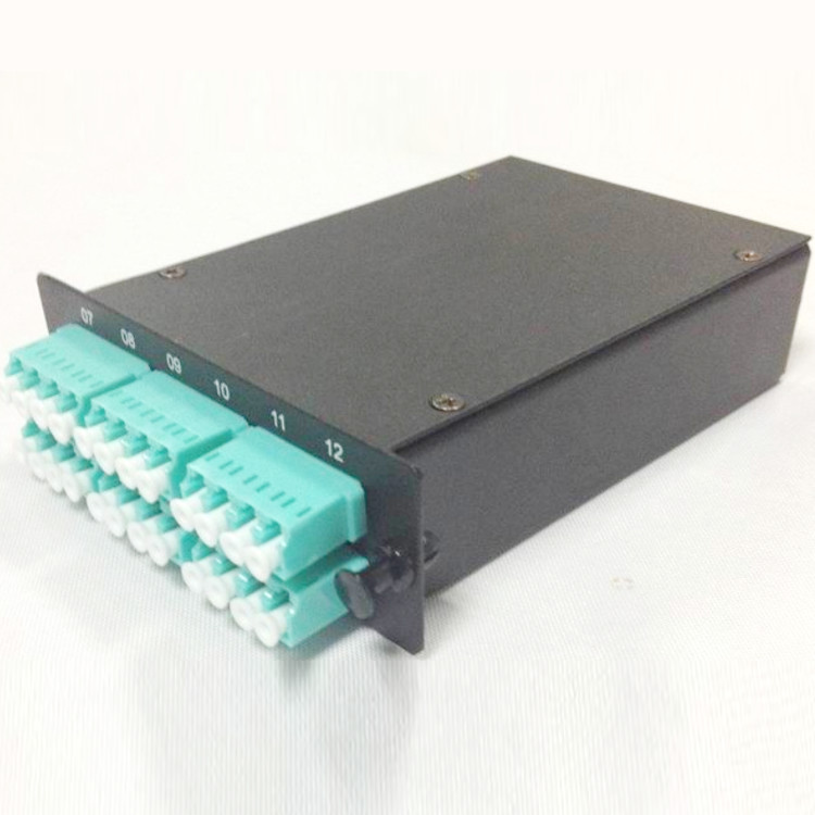 12 port Cold Rolled Steel Sheet Black color High Integrated FTTH Terminal Box , Fiber Net Work MPO Panel LC SM