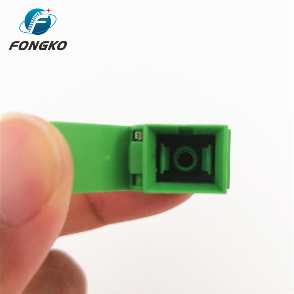 SC/APC Green Shell Simplex Adapter With Auto Shutter SM SC Fiber Optic Adapter
