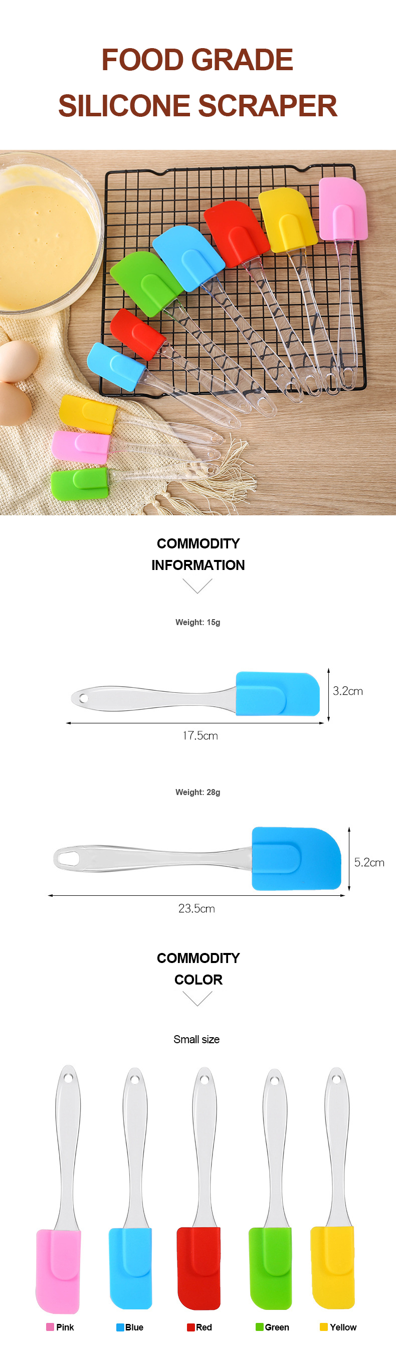LFGB Mini Heatproof Silicone Kitchen Utensil Silicone Spatulas