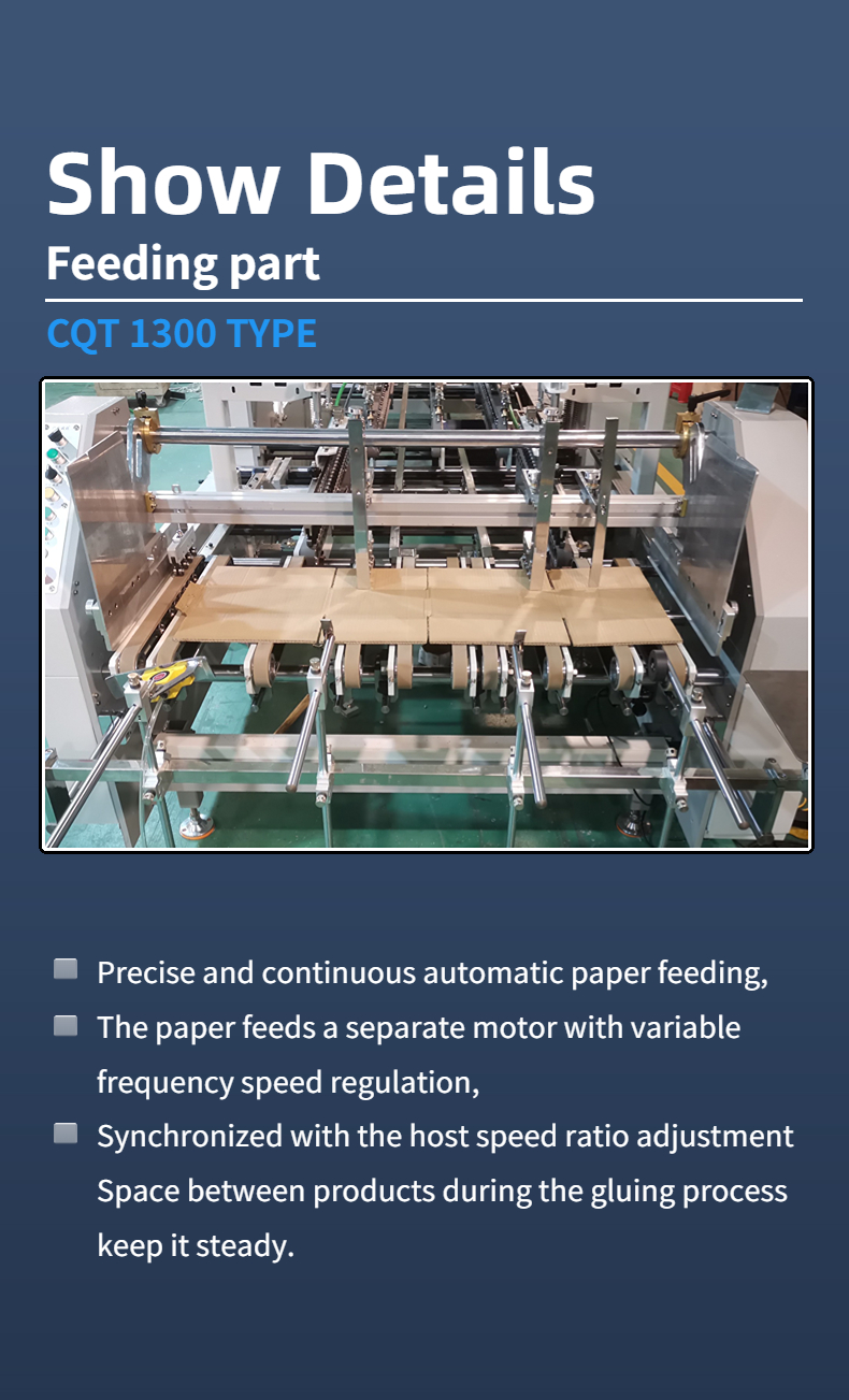 Easy to Operate CQT-1300 Automatic Folder Gluing Machine for Flat Box Carton Box