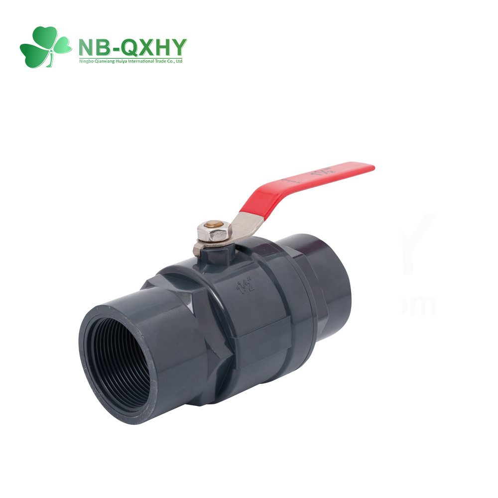 High Quality 1 1/2 Inch PVC/Plastic Ball Valve 2 PCS Valves with Metal Handle