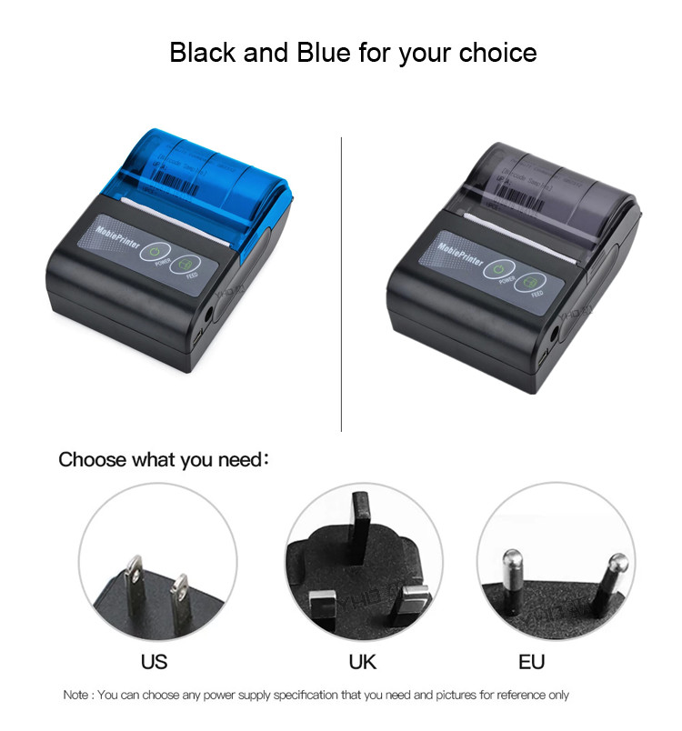 58mm Portable Mini Thermal Printer Wireless POS Receipt Printer 90mm/s