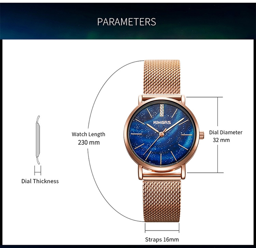 32mm Lady Fashion Watch Stainless Steel Milanese Band Wrist Watch for Women