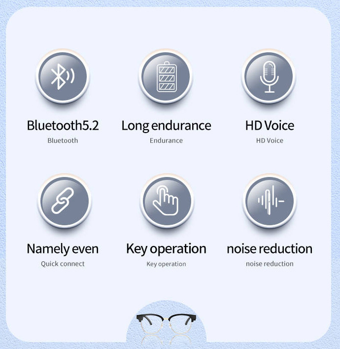 Smart Sunglasses Bluetooth Eyeglasses With Speaker Hands Free For Travel