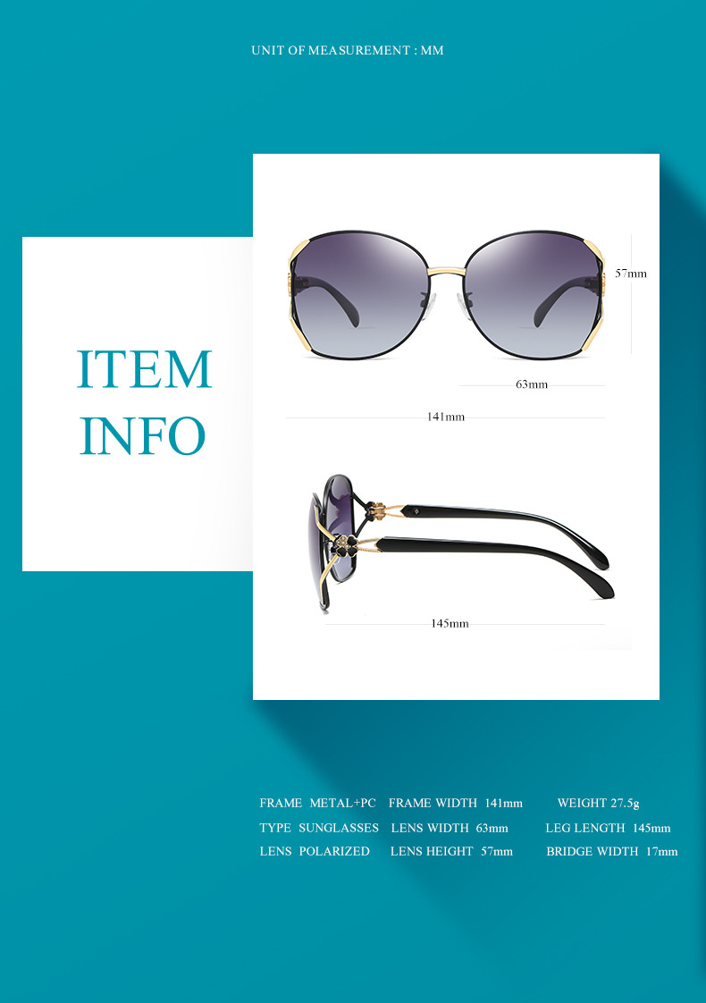 Four Leaf Clover Elegant Glass Lens Metal Frame Polarized Sunglasses Diamond Studded