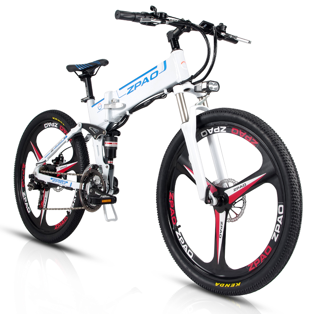 48V 26 inch Electric Folding Bike With 3 Knife And Shimano 21 Speed Derailleur