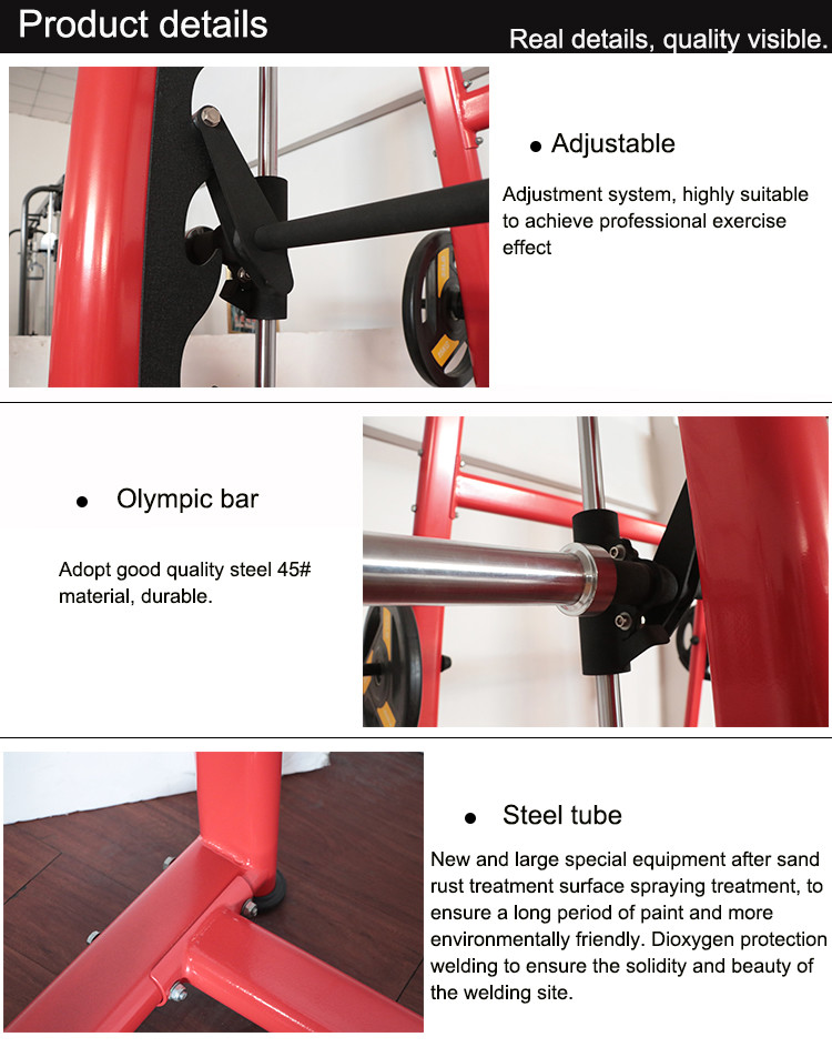 Commercial Grade Gym Fitness Equipment , Gym Smith Machine Silver Color