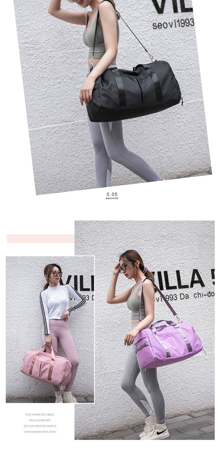 Multiple Color Nylon Travel Bag With Handle Dry And Wet Separation