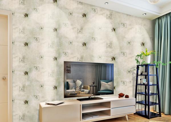 Quality Removable Non Woven Living Room Wallpaper 0.53*10m with American Style , SoundProof for sale
