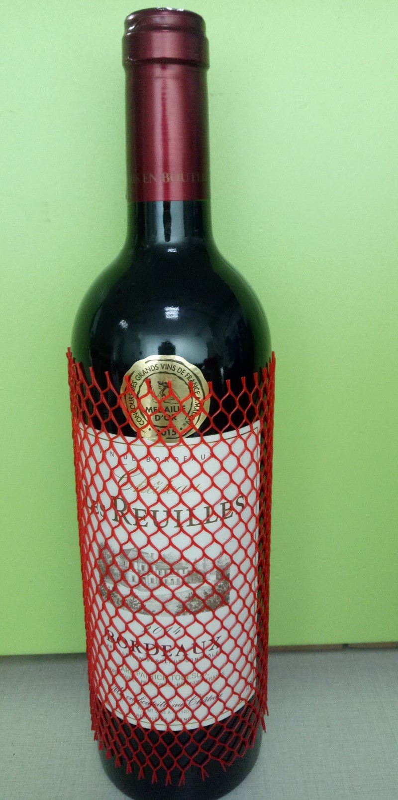 Wine Bottle Net Protective Mesh Sleeving , Mesh Sleeve Plastic Tube Netting Colorful