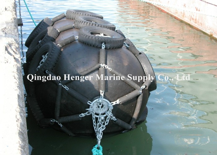 80kPa Marine Boat Fenders Boat Rubber Fender Black Color With CCS Certificate