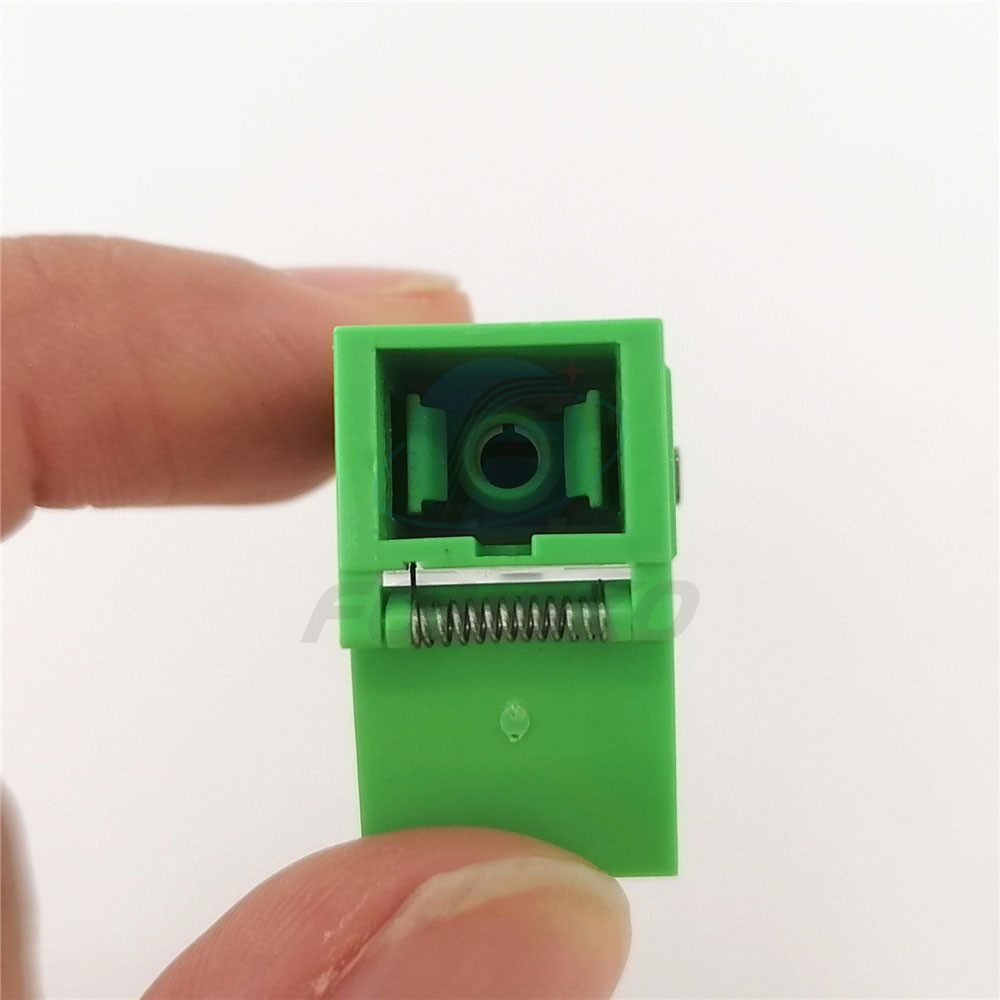 Auto Shutter SC/APC Green Shell Simplex Adapter SM SC Fiber Optic Adapters