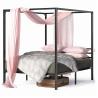 Buy cheap Contemporary Wooden Metal Furniture Metal Canopy Bed Frame With Steel Slat from wholesalers