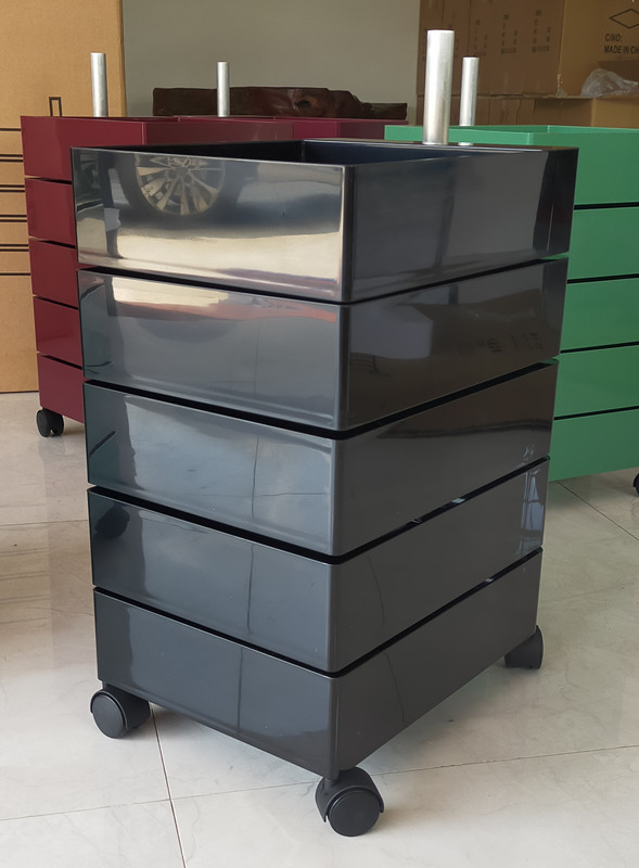 5 Drawer Mobile Plastic Wooden File Cabinet 71*31.5*10.4cm