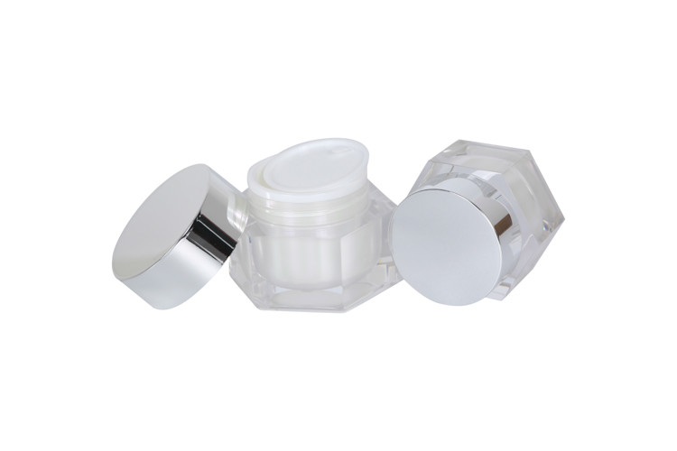 Lotion Cosmetic Dropper Bottle Hexagonal Cream Jar 50g Skincare Set