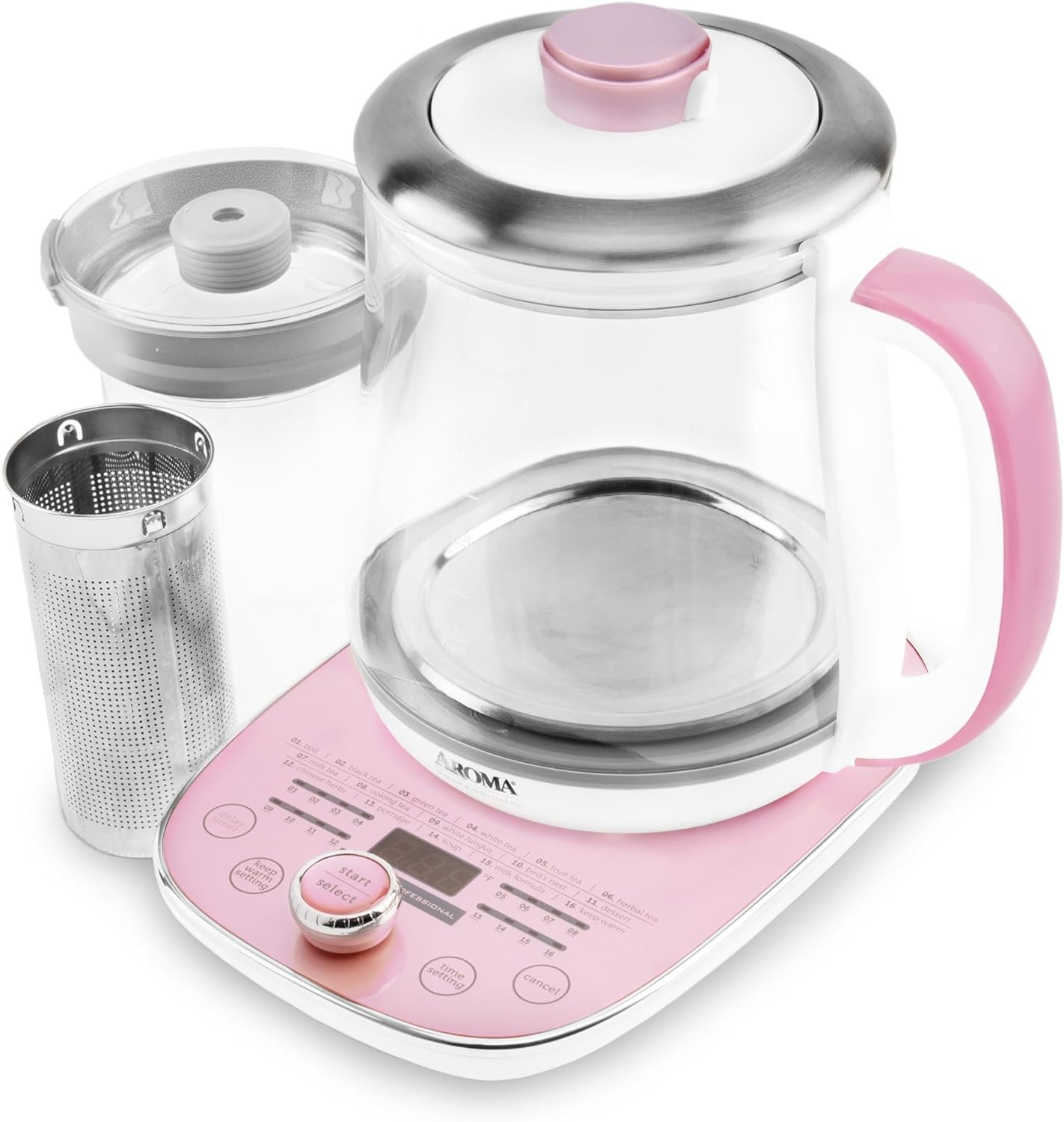 1.5L 1500W Glass Water Kettle Clear Tea Kettle With Infuser LED Base