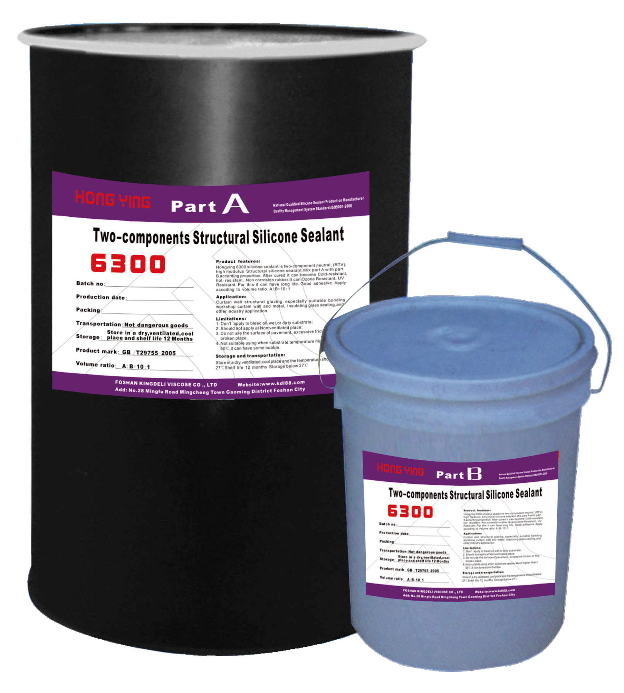 Structural Black None Sag Two Part Silicone Adhesive For Ceramic Glass Wood