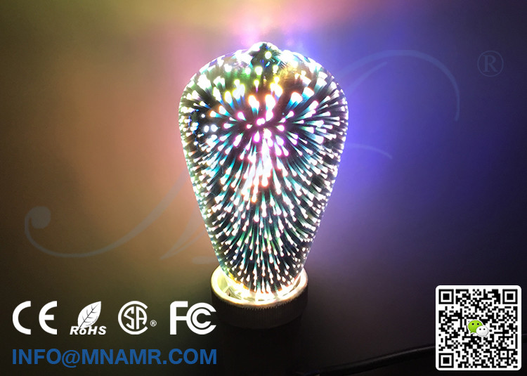 2017 New ST64 4W Fireworks Bulb LED Filament Lamp E27 for Holiday Home Decoration