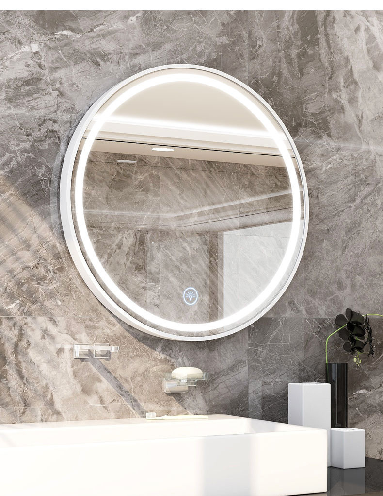 Wall Mounted Aluminium Mirror Frame Round Led Poster Photo Picture Circle Frame