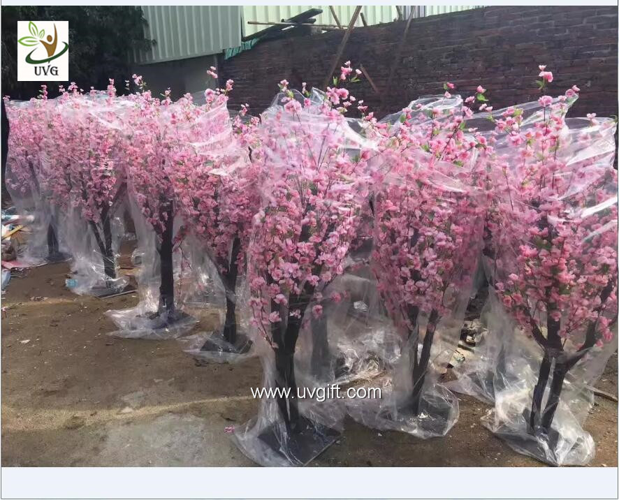 UVG china wedding supplies party decoration pink artificial peach blossom trees for sale CHR152