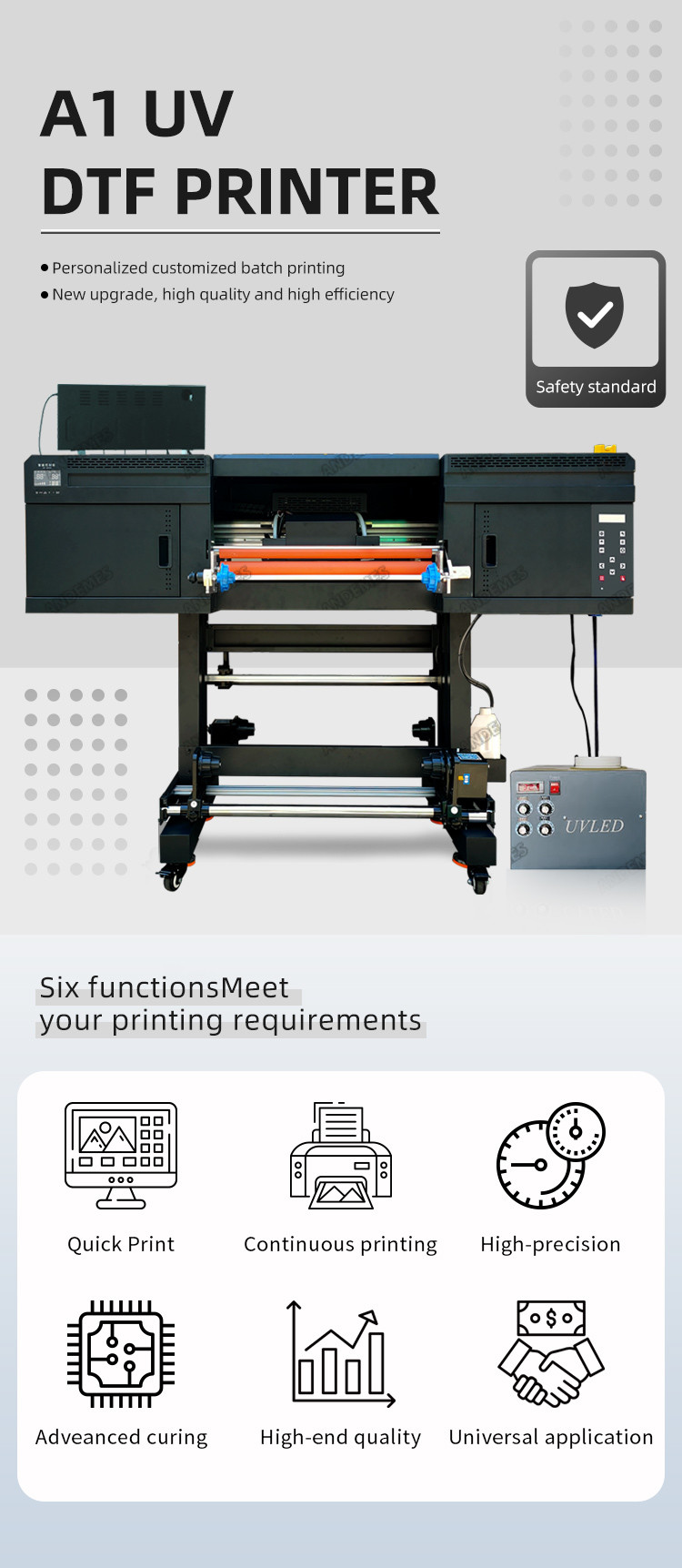ANDEMES A1 60cm UV DTF Film Roll To Roll Crystal Printer Machine