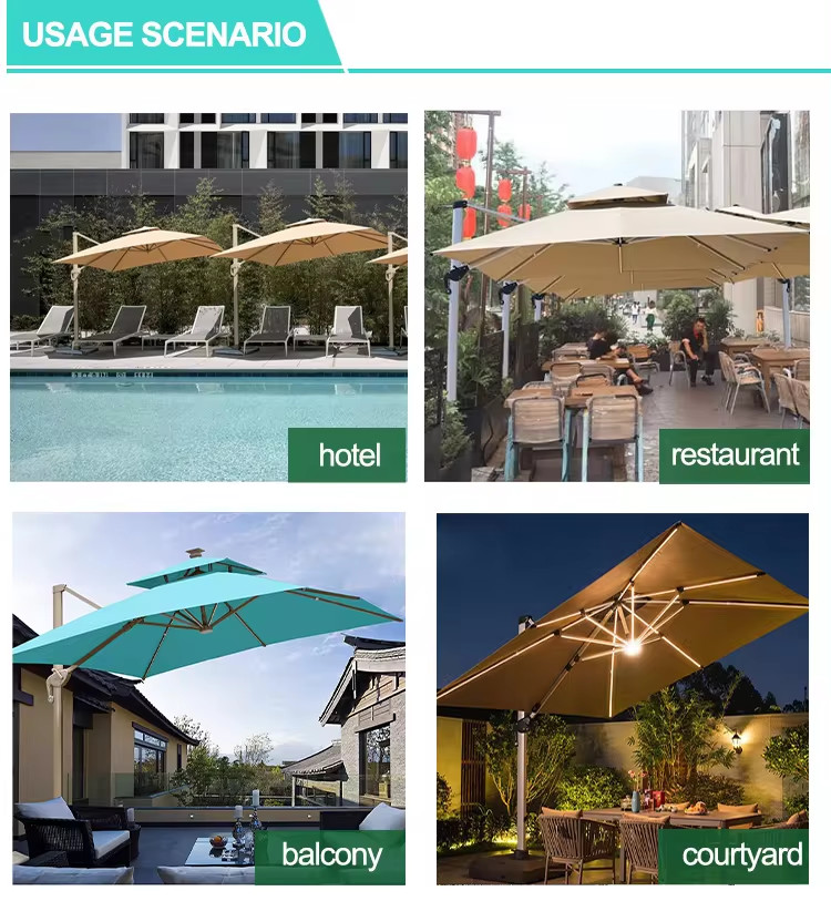 Red Roman Style Outdoor Patio Umbrellas for Garden and Balcony Decoration