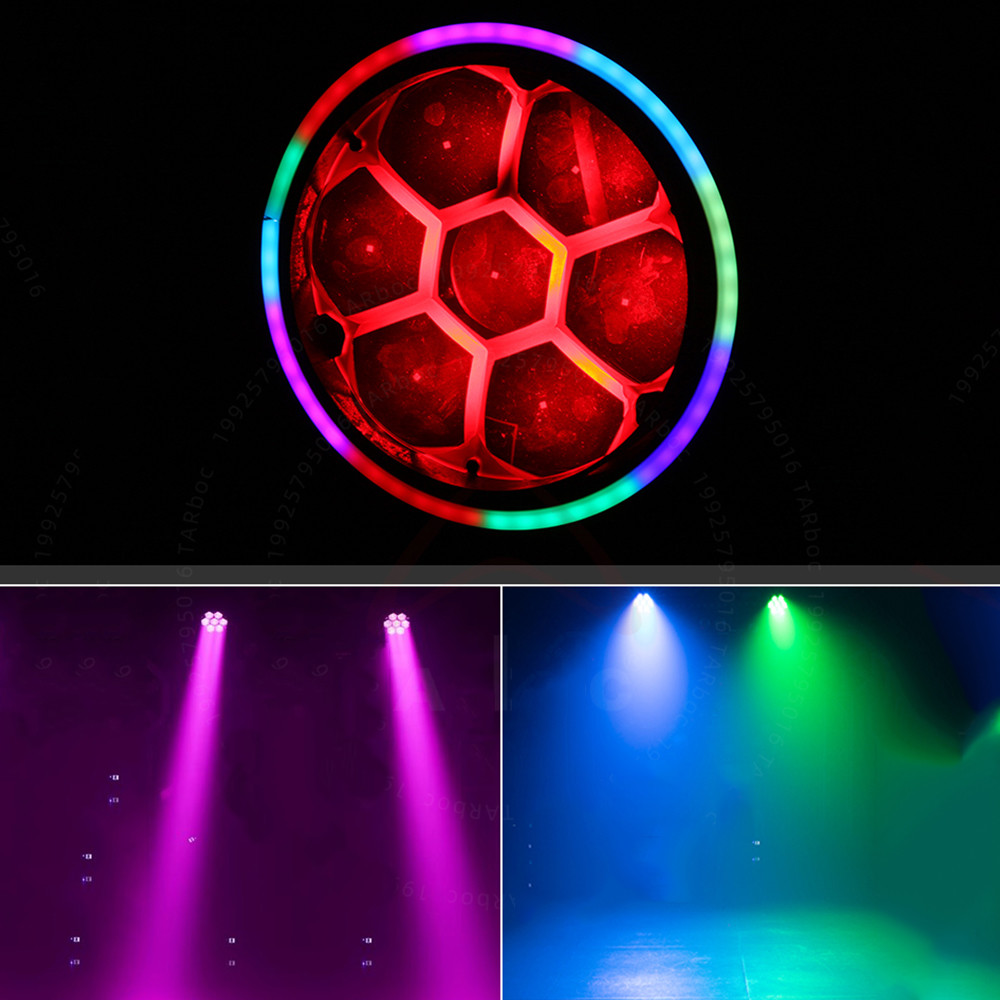 7PCS 40W RGBW 4 In1 LED Zoom Bee Eye Moving Head Light With Auxiliary Light Dj Disco Stage Party Lights
