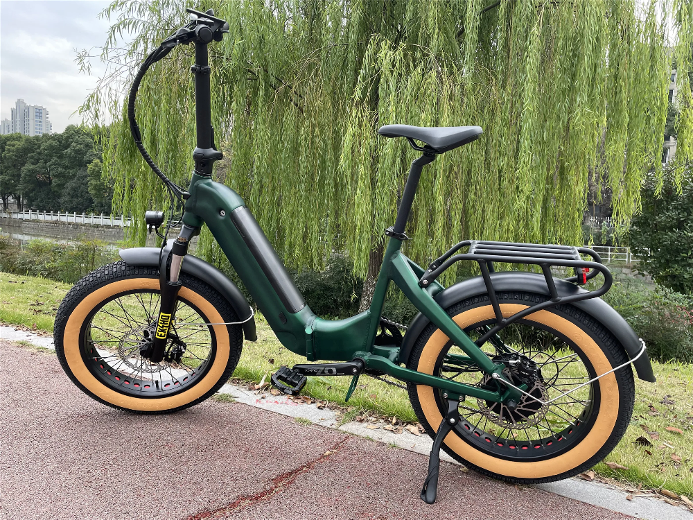 20 Inch Retro Folding Step Thru Electric Bike 48V 750W With LCD Display