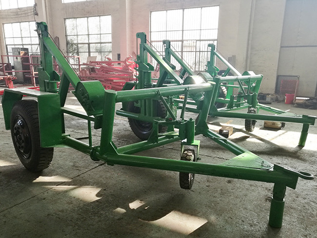Green Color Stringing Equipment Reel Carrier Trailer Max Capacity 50kN