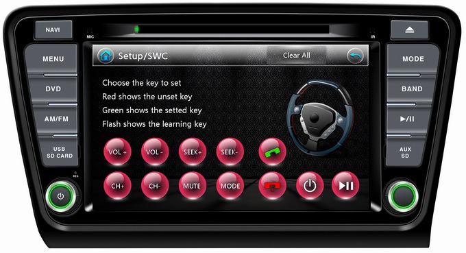 Ouchuangbo Car GPS DVD Nav Multimedia for Skoda Octavia 2014 USB iPod Main menu language
